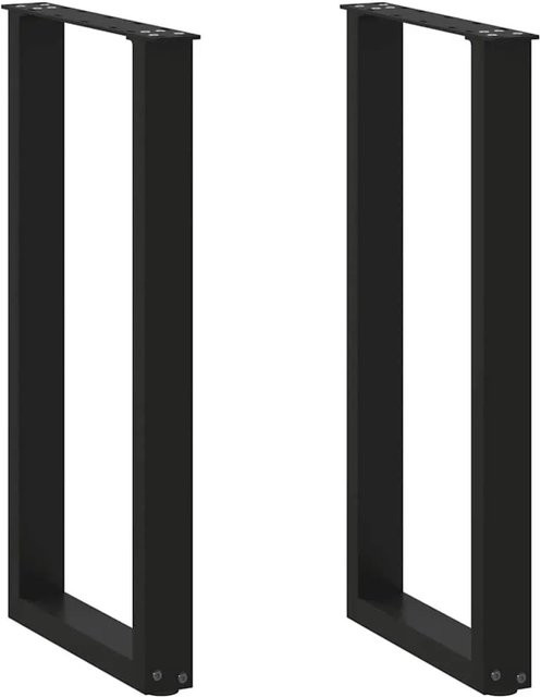 vidaXL Konsolentischbeine U-Form aus Stahl in Schwarz Matt, 2 Stück, B/T/H: 28 x 28 x 72-73 cm - Bild 1