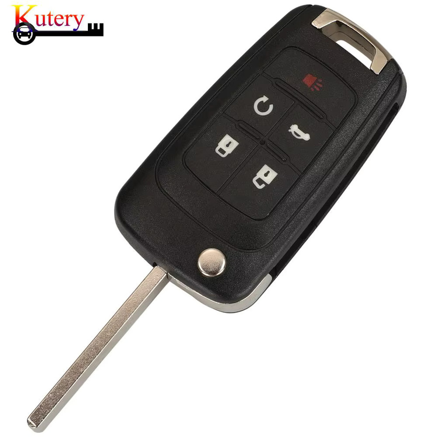 Jingyuqin Klappbare Smart Autoschlüssel Fernbedienung für Chevrolet Cruze Malibu Impala Orlando Regal Opel Buick, 315/433MHz ID46, Schwarz - Bild 4