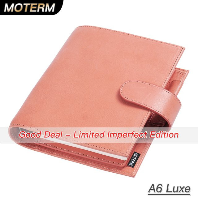 Moterm A6 Ringplaner aus pflanzlich gegerbtem Leder mit 30 mm Ringbuch in Beige oder Braun - Bild 1