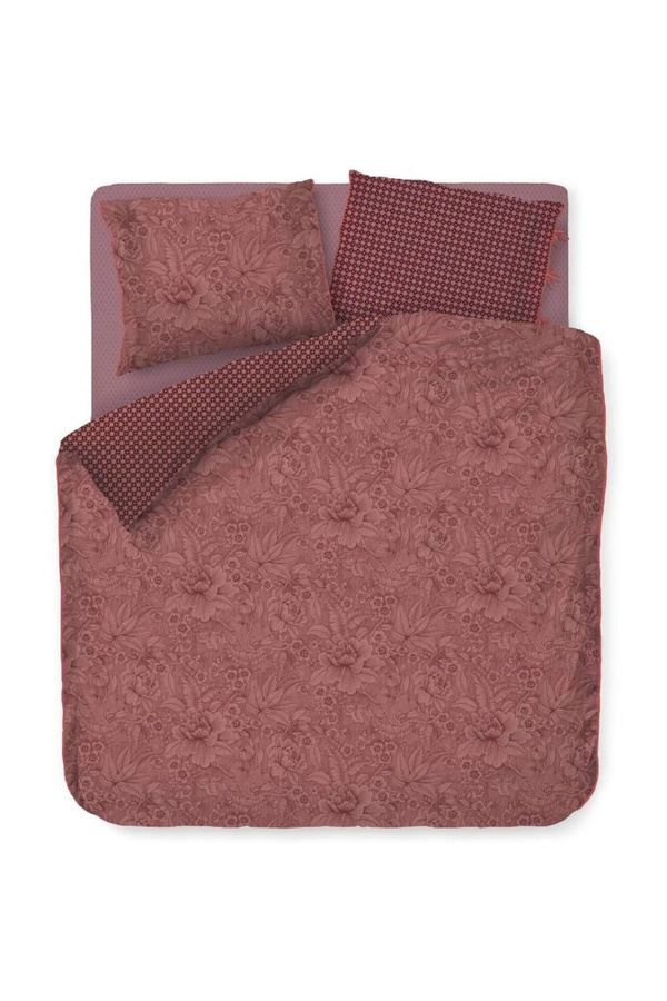 PIP Studio Perkal Bettwäsche Casa Dei Fiori Terra in Rosa mit Blümchen-Design, wendbar, B/H: 155 x 220 cm und 80 x 80 cm - Bild 1