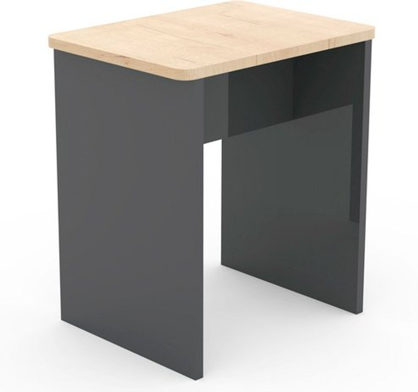 VCM Esal Holz Sitzhocker Würfel in Grau, H x B x T: 45 x 40 x 30 cm - Bild 2