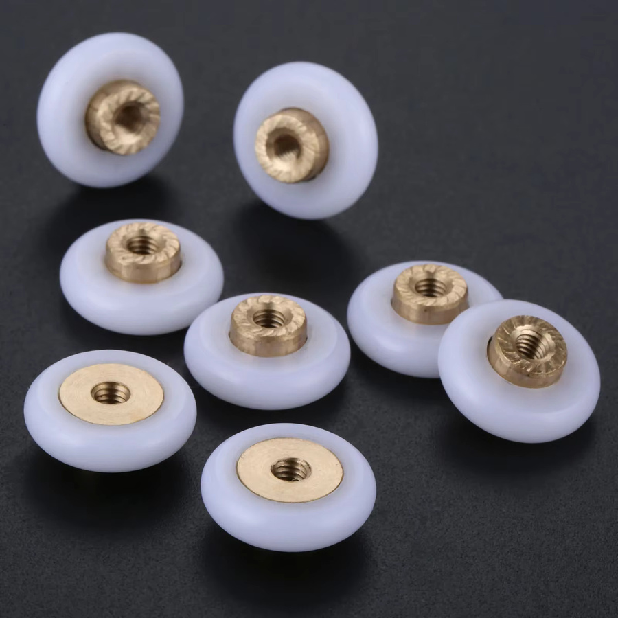 DRELD 8 Stück Bad-Duschtürrollen Ersatzteil für Duschkabinen, Durchmesser: 18 mm, Farbe: Weiß - Bild 3