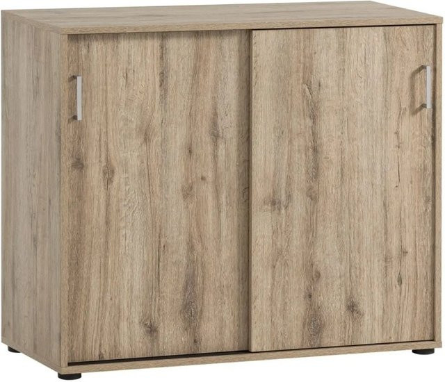 Aktenschrank Fox von PROREGAL in Eiche mit 2 Schiebetüren, H x B x T: 84 x 100 x 41 cm - Bild 1