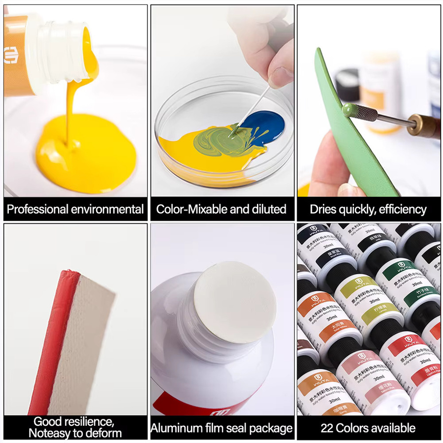 WUTA Professionelle Lederrandfarbe für DIY-Handwerk und Leder-Schuhkanten, Multicolour, 30 ml - Bild 3