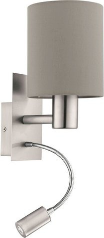 Eglo Wand- und Deckenleuchte PASTERI aus Stahl in Grau mit LED und E27 Fassung, B/T/H: 38,0 x 19,5 x 43,5 cm - Bild 1