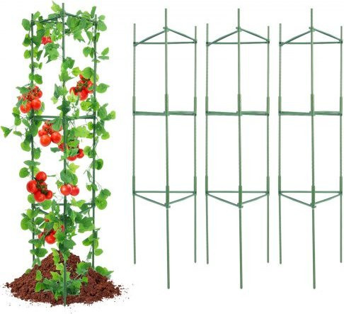 VEVOR 6er-Pack Tomatenkäfige für den Garten, 48 Zoll Tomatenspalier Pflanzenpfahl-Unterstützung, stapelbare hohe Pflanzenstützkäfige für Hochbeete, Gemüse, Blumen und Kletterpflanzen - Bild 1