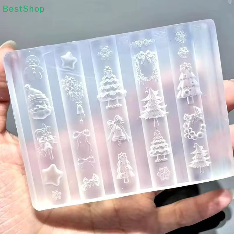 HNKMP 3D Nail Art Silikonformen Weihnachtsserie, transparente Maniküre Dekor Vorlagen - Bild 3