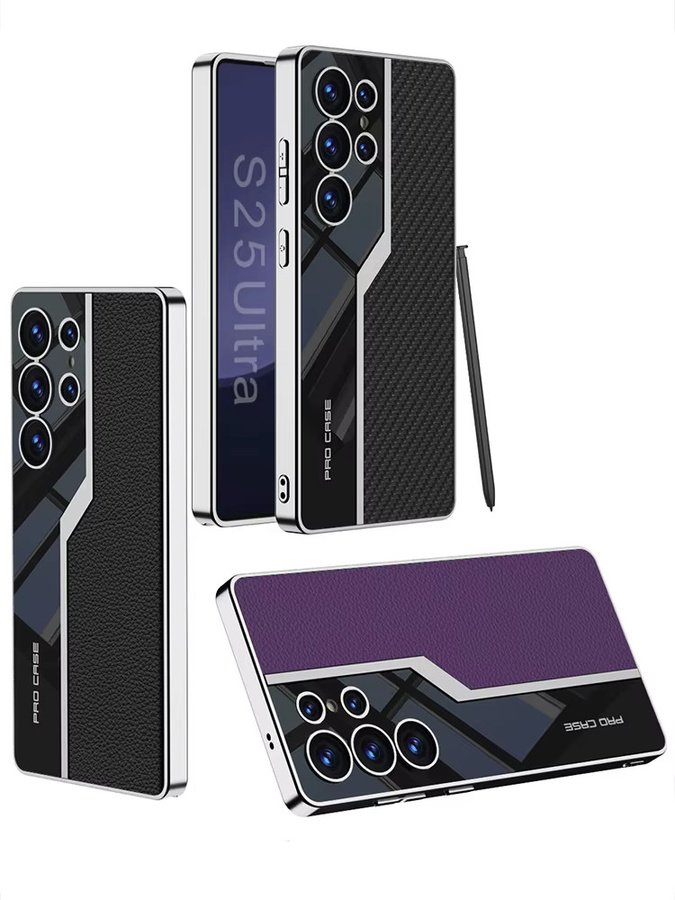 Leder Schutzhülle mit Auto Design für Samsung Galaxy S25 Ultra Plus, S24 und S23 Ultra in Purple - Bild 6