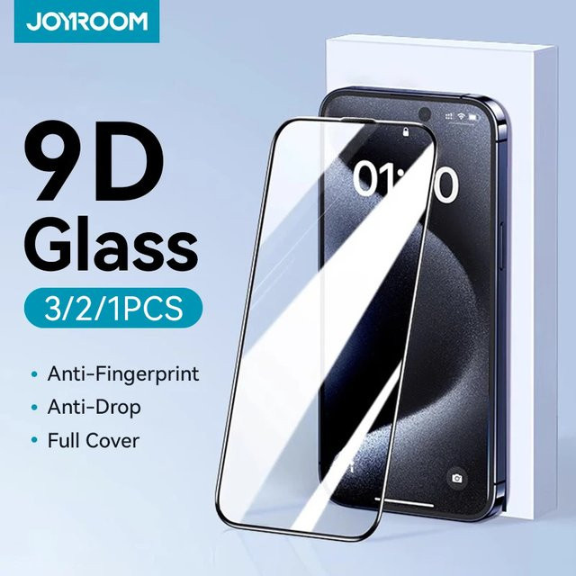 Joyroom HD-Glas-Displayschutzfolie aus gehärtetem Glas für iPhone 16, 15, 14, 13, 12, 11 Pro Max, transparent - Bild 1