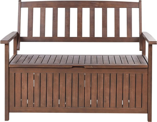 Beliani Gartenbank SOVANA aus Akazienholz in Braun, B/T/H: 120 x 60 x 91 cm - Bild 1