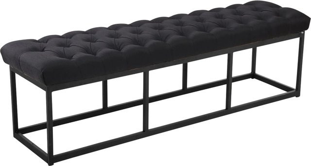 DELUKE Sitzbank MEXICO Polsterbank in Schwarz mit gestepptem Kunstleder, B/T/H: 150 x 38 x 46 cm - Bild 1