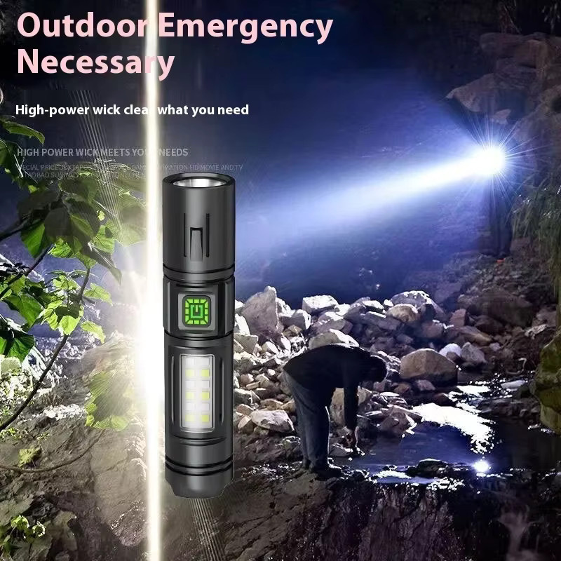 ESMARTER Wiederaufladbare LED-Taschenlampe in Schwarz für Camping, Jagd und Angeln - Bild 4