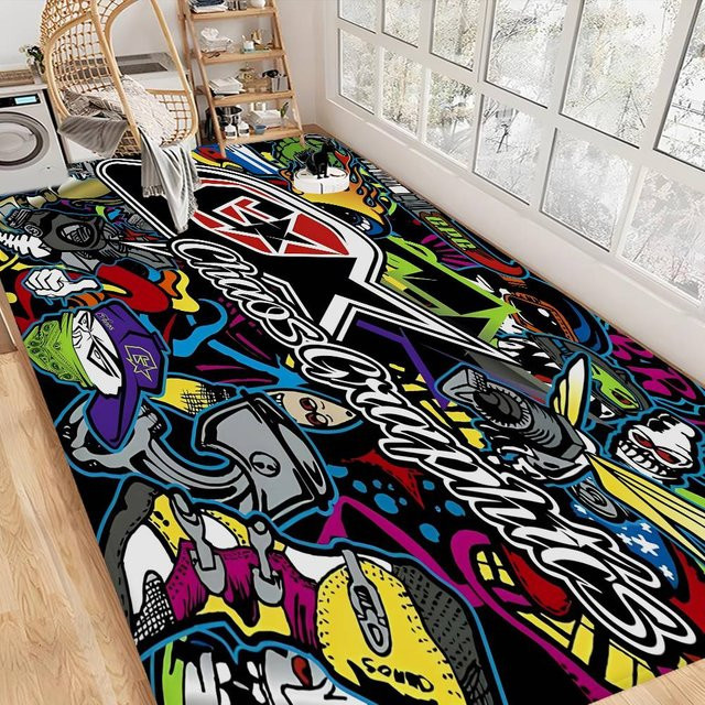 Troy Lee Design Fußmatte im nordischen Stil als Druckteppich für Badezimmer, Toilette oder Schlafzimmer, Multicolor - Bild 1