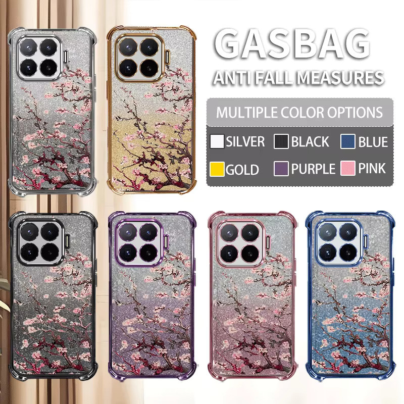 Fundas Glitzerbeschichtete Schutzhülle für Xiaomi 17T Pro mit Blumenmuster aus flexiblem TPU - Bild 2