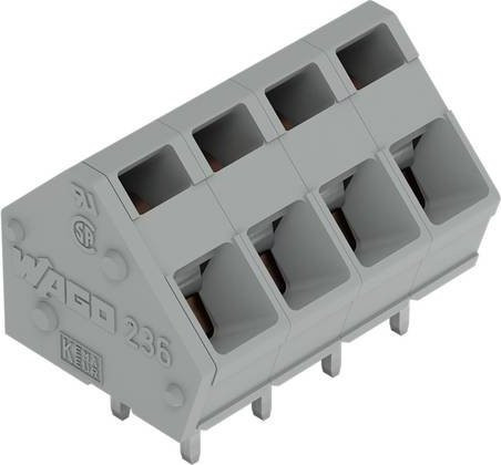 WAGO 236-114/000-008 Leiterplattenklemme Grau 60 Stück - Bild 1