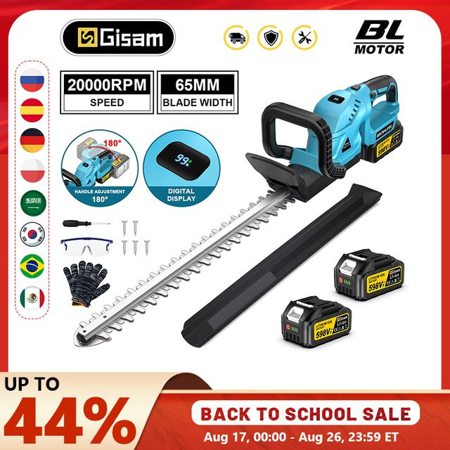 Gisam Elektrische Heckenschere mit 65 mm Bürstenloser Motor für Makita 18V LXT Akkus, Blau - Bild 1