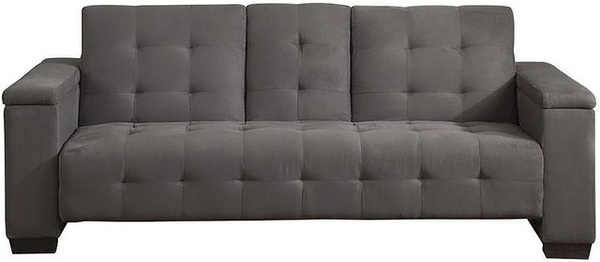 Vente-unique Schlafsofa Devonshire in Grau mit Mikrofaser und Punktsteppung, Breite: 218 cm