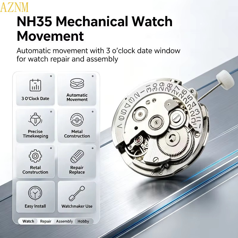 NH35A Automatisches Mechanisches Uhrwerk, Einzel-Datumsfenster - Bild 2