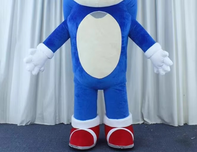 Potdemiel Sonics Aufblasbare Maskottchen Kostüm, Blau, Tier, Plüsch / Textil - Bild 2