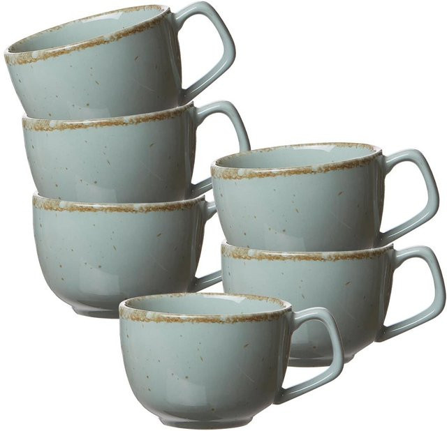 Ritzenhoff & Breker Kaffeetassen Casa aus Keramik, Blau, 6er Set, 200 ml - Bild 1