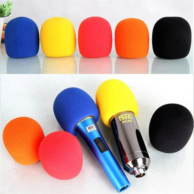 Bunte kabellose Handmikrofon-Windschutzscheiben aus Schaumstoff als Mikrofonabdeckung und Pop-Filter für Karaoke-Mikrofone in Multicolor - Bild 1