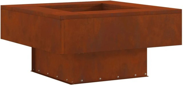 vidaXL Feuerstelle aus Wetterfeststahl in Braun B/T/H: 80 x 80 x 40 cm - Bild 1