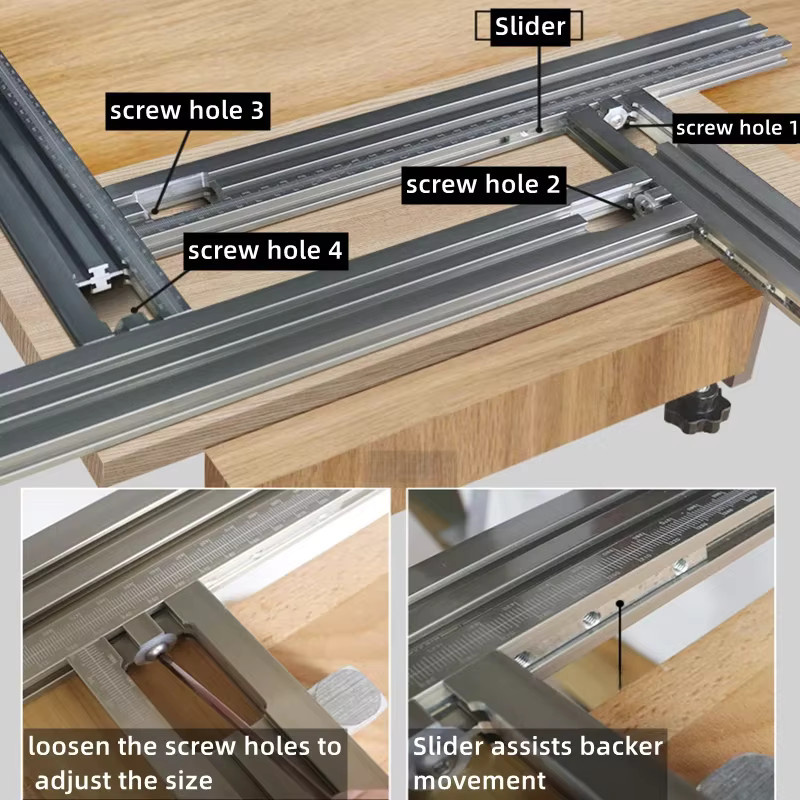 JIGHOLE Multifunktions-Werkzeug für Führungsführungen mit verstellbarer Rückseite, Schneidmaschinen-Fräsrillen-Gravurschienen-Hilfswerkzeug in Silber - Bild 4