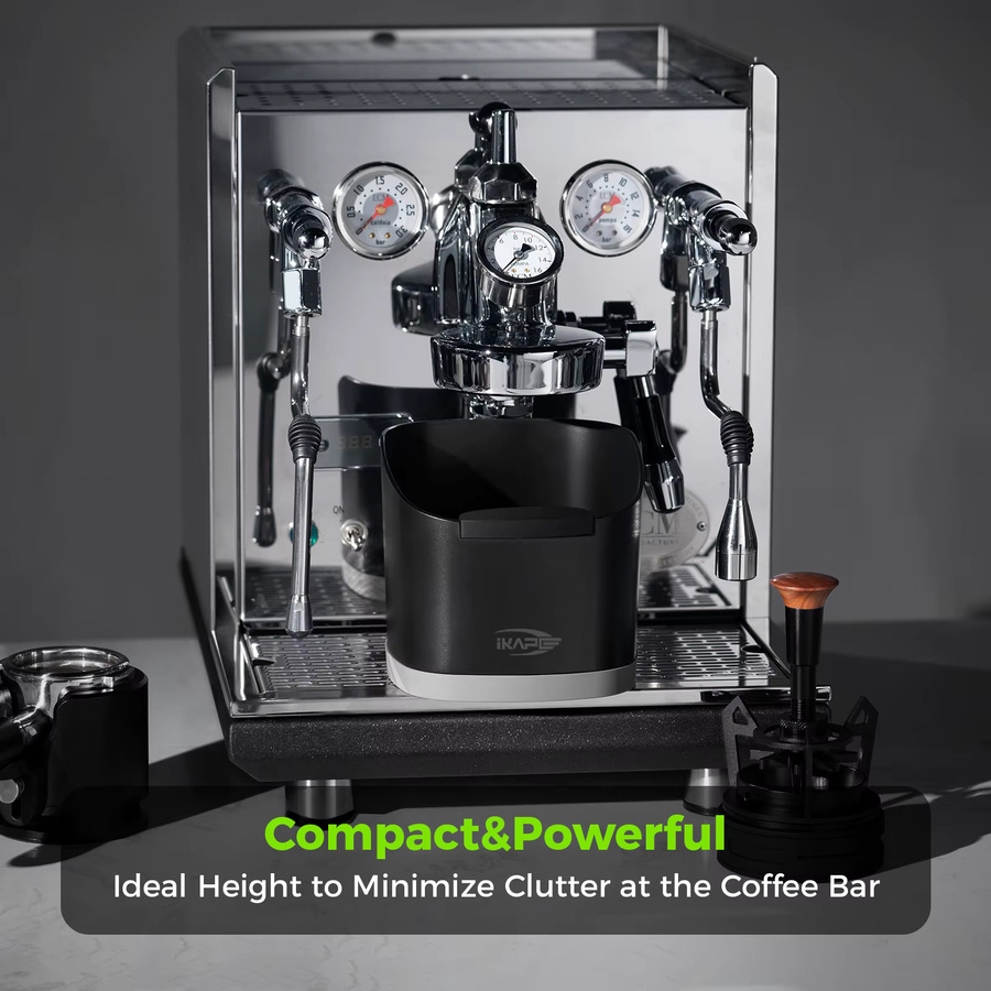 IKAPE Kaffee-Klopfbox Organizer in Schwarz mit abnehmbarer Basis und Silikon-Elementen für Espresso-Zubehör - Bild 4