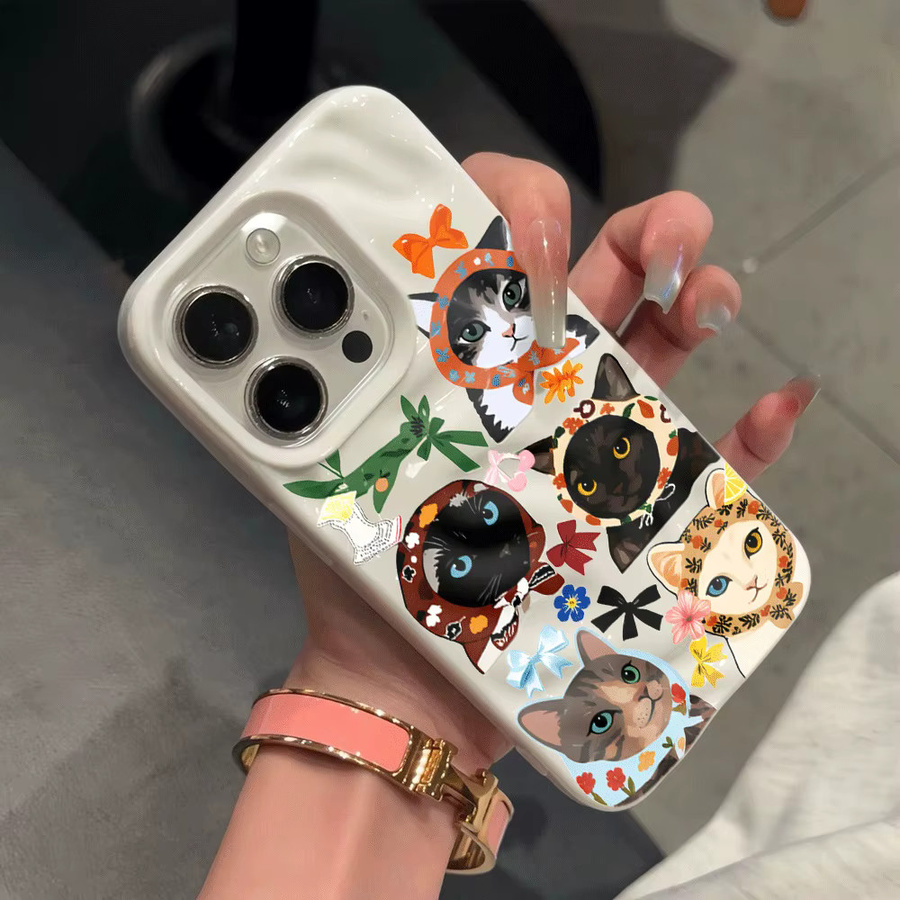 Stoßfeste iPhone Schutzhülle mit Retro Katzen und Kopftuch Design in Multicolour für Apple iPhone 17 Air 16 15 14 13 12 11 Pro Max Plus - Bild 1