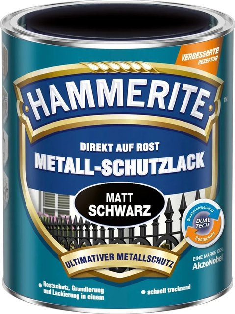 Hammerite Metall-Schutzlack Schwarz matt 250 ml - Bild 1