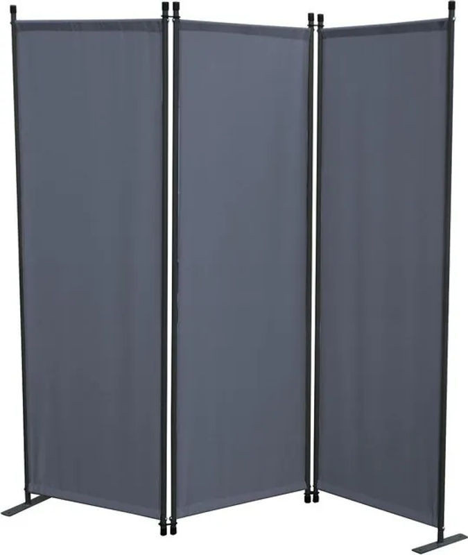 Grasekamp Paravent 3-teilig in Grau aus Metall und Textil mit minimalistischem Design - Bild 1
