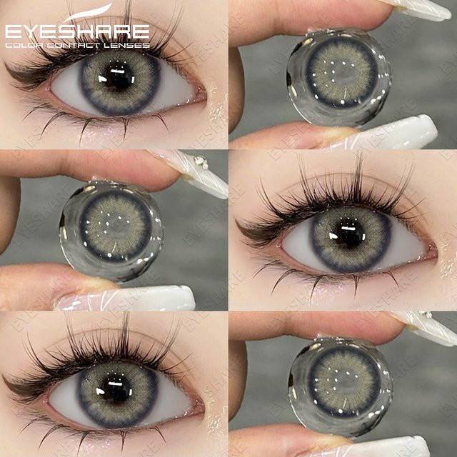 EYESHARE Bali-Gray farbige Kontaktlinsen Jahreslinsen, 2 Stück - Bild 1