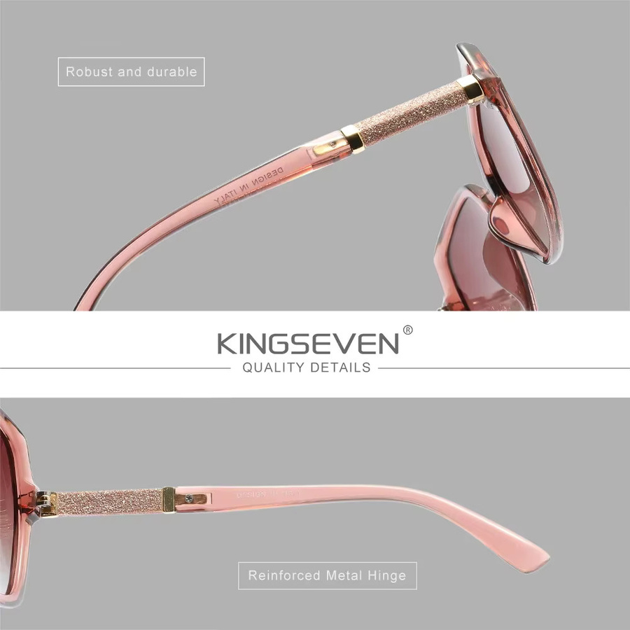 KINGSEVEN Sonnenbrille Schmetterling, Vollrand, Kunststoff, Damen - Bild 2