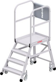 Hymer Podesttreppe R13 fahrbar, 4 Stufen, Farbe: Weiß, Standhöhe: 0,95 m - Bild 1