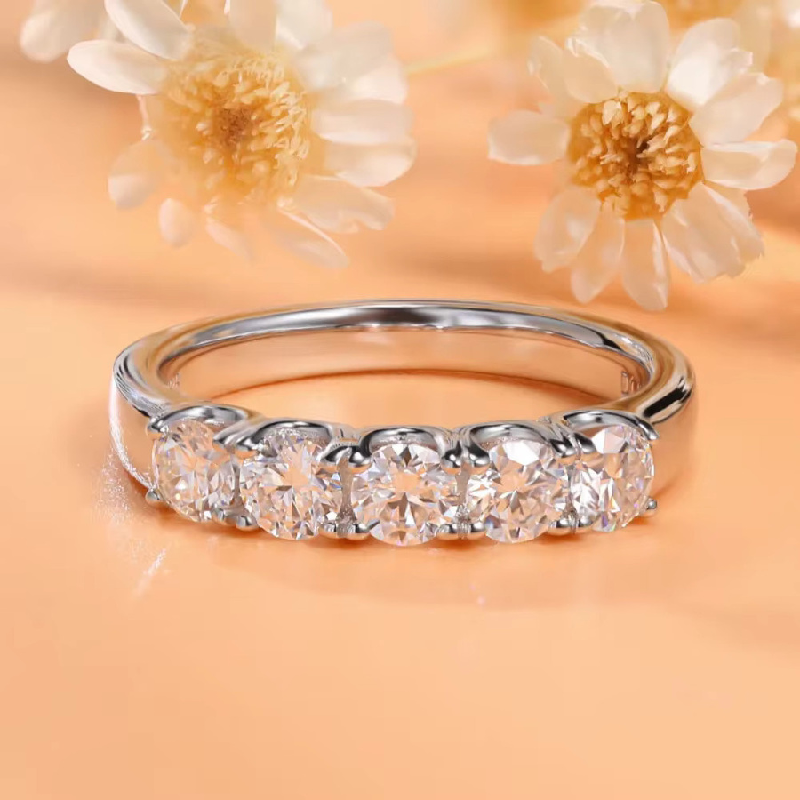 Pretty Beauty Ehering, 925 Silber, Moissanit, Damen - Bild 2