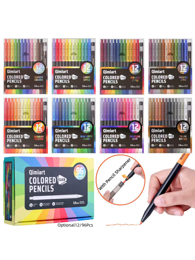 Kolorowys Mechanische Buntstifte mit Anspitzer, 3,0 mm, 12/96 Farben in Multicolor - Bild 5