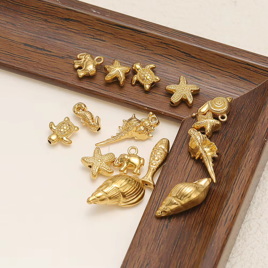 Semitree Anhänger, Edelstahl, Gold, Meerestier, Unisex - Bild 3