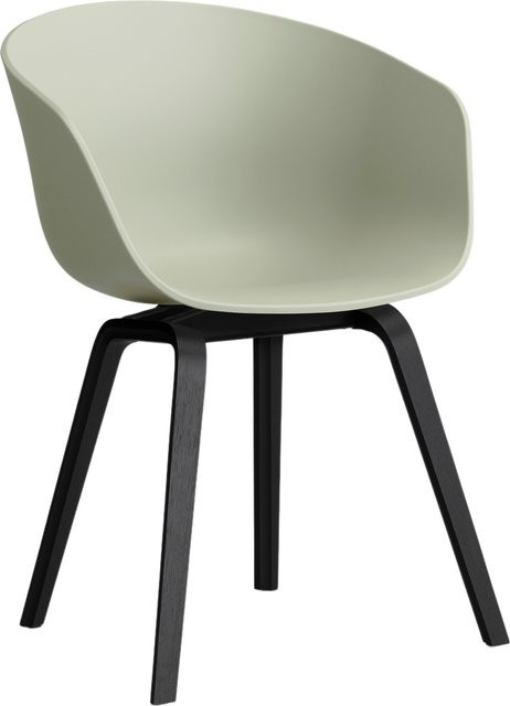 HAY About A Chair AAC 22 mit Armlehnen in Grün aus Polypropylen und Holz, matt - Bild 1