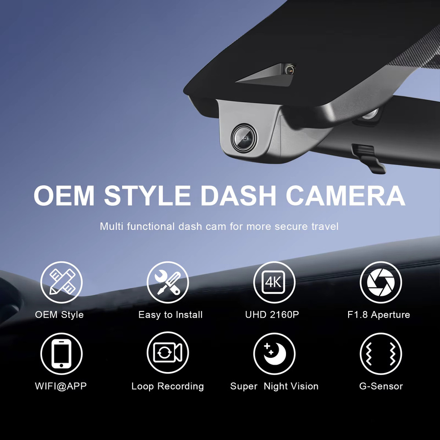 Mangoal 4K Dashcam für Toyota RAV4 & RAV4 Hybrid 2019-2025 Modell A/B in Schwarz mit GPS, Wi-Fi und App-Steuerung sowie Nachtsicht - Bild 2