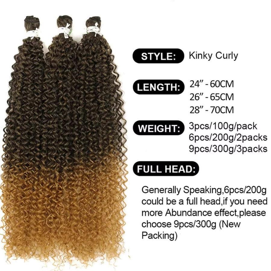 YAKIBEAUTY Afro-Locken Haarbündel, Synthetische Faser, 70 cm, Unisex - Bild 2