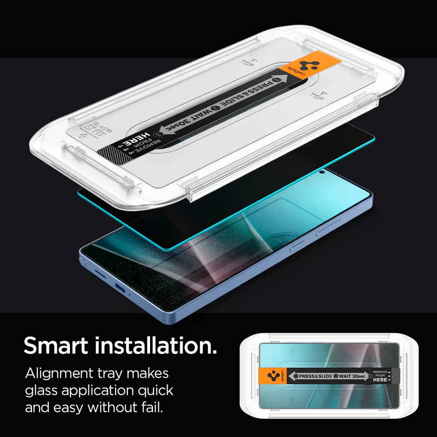 Spigen Glas.tR EZ Fit Sichtschutz-Displayschutzfolie aus gehärtetem Glas für Samsung Galaxy S24 Ultra, S25 und S26 Ultra, 2 Stück, transparent - Bild 4