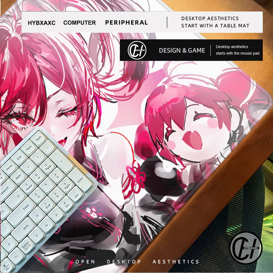 HYBXAXC Anime Kasane Teto Mauspad Multicolor, rutschfeste Schreibtischmatte für E-Sport und Gaming, B/T: 90 x 40 cm, Höhe: 0,3 cm - Bild 5