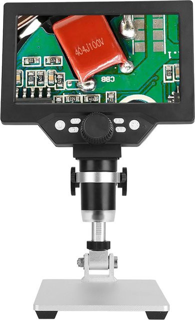 TOMTOP 7 in 1 Digitalmikroskop mit 1200x HD LCD Monitor und LED Lupe in Schwarz - Bild 1