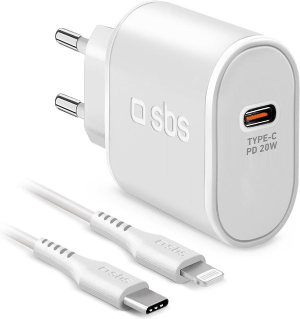 SBS Wandladegerät-Kit 20W Made For Apple mit USB-C und Lightning in Weiß - Bild 1