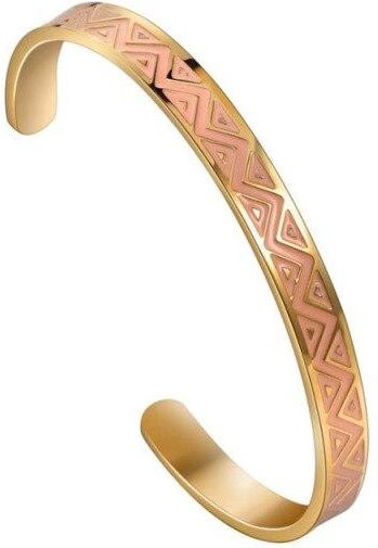 Armreif Titan Stahl, Emaille, Bunte geometrische Muster, Damen, 58-62mm - Bild 1