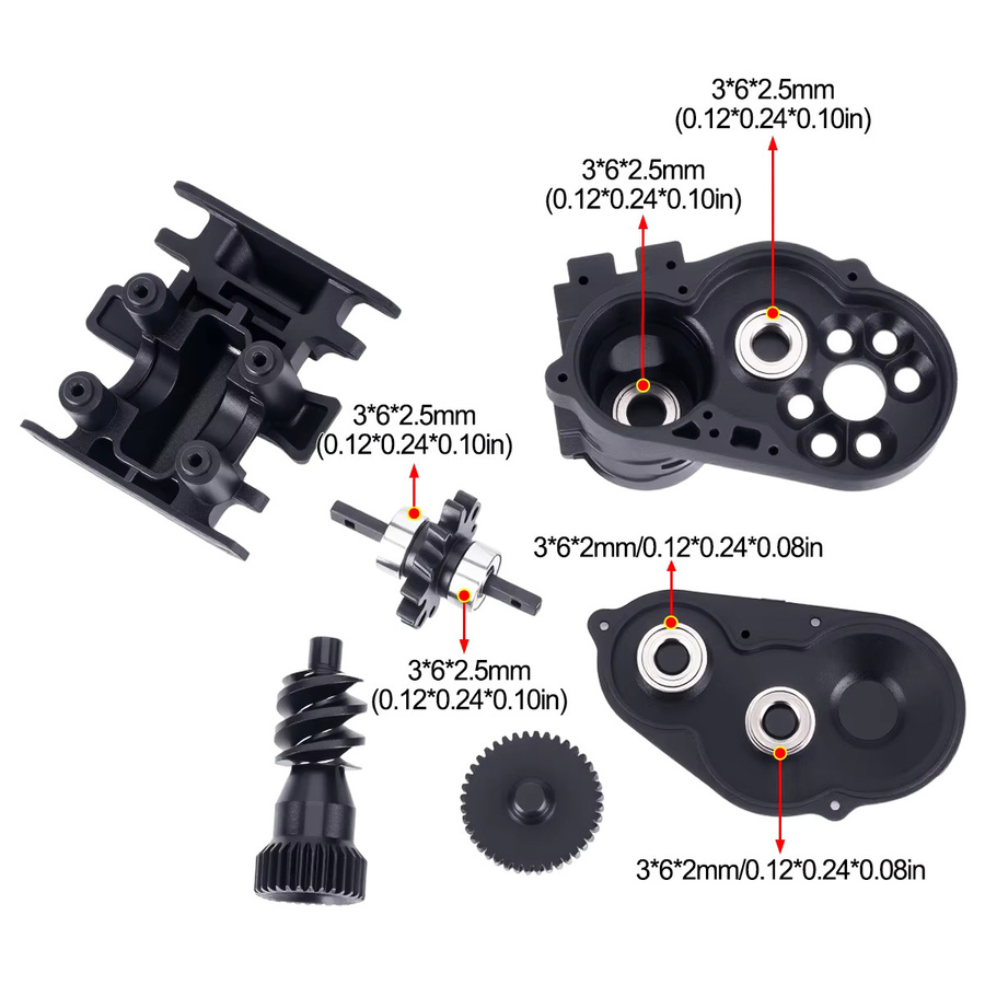 Fimonda Getriebe-Satz, 45-teiliges Set, Metall, Schwarz, 1:30 - Bild 3