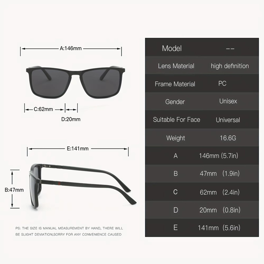 VEGUEROS Sonnenbrille, quadratisch, Vollrand, schwarz, Kunststoff, polarisiert - Bild 2