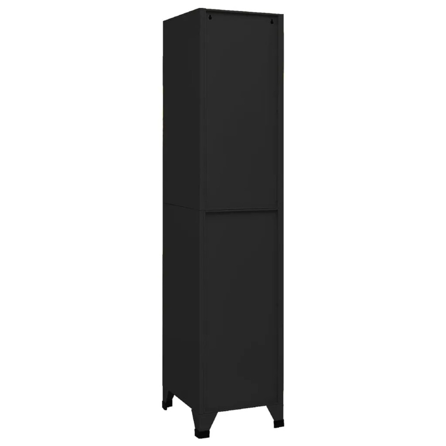 vidaXL Schließfachschrank aus Stahl in Schwarz mit Schloss für Büro und Schule, B/T/H: 38 x 45 x 180 cm - Bild 2
