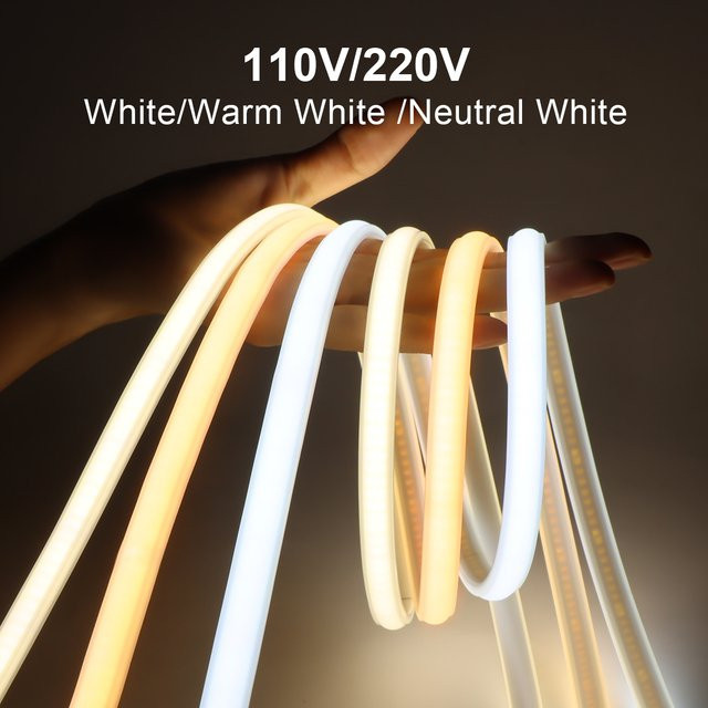 Rybakov COB LED Neonlicht Streifen, flexibles und wasserdichtes Klebeband in Weiß für Gartendekoration, 220V - Bild 1