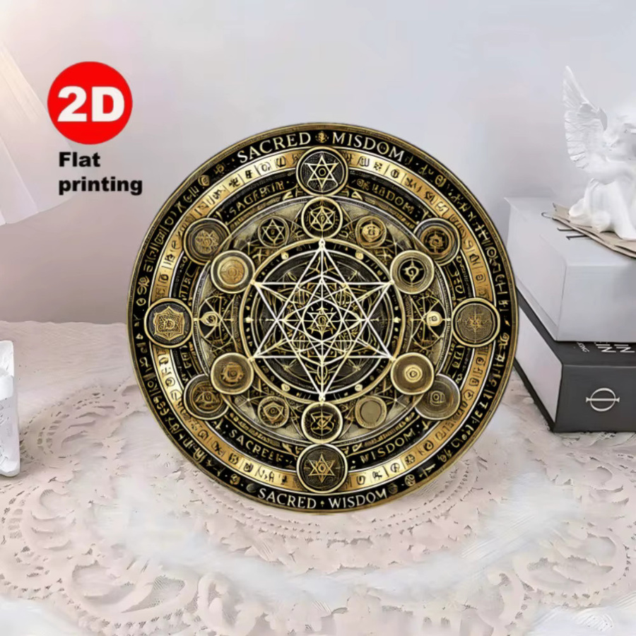 CIFBUY Metatron Messias Sonnenfänger aus Holz in Gold, geometrische Wandkunst für dein Zuhause - Bild 2